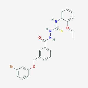 molecular formula C23H22BrN3O3S B4556794 2-{3-[(3-BROMOPHENOXY)METHYL]BENZOYL}-N-(2-ETHOXYPHENYL)-1-HYDRAZINECARBOTHIOAMIDE 