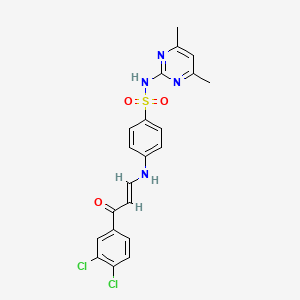 molecular formula C21H18Cl2N4O3S B4556801 4-{[3-(3,4-dichlorophenyl)-3-oxo-1-propen-1-yl]amino}-N-(4,6-dimethyl-2-pyrimidinyl)benzenesulfonamide 