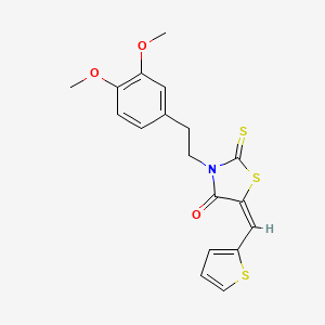 molecular formula C18H17NO3S3 B4556817 3-[2-(3,4-dimethoxyphenyl)ethyl]-5-(2-thienylmethylene)-2-thioxo-1,3-thiazolidin-4-one 