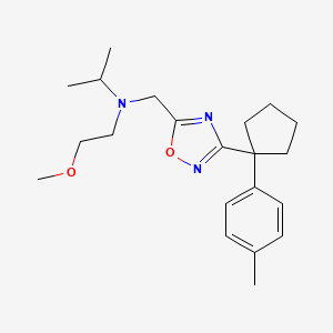 molecular formula C21H31N3O2 B4556821 N-(2-methoxyethyl)-N-({3-[1-(4-methylphenyl)cyclopentyl]-1,2,4-oxadiazol-5-yl}methyl)-2-propanamine 