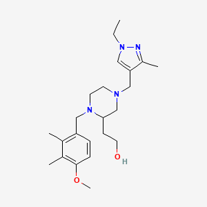 2-[4-[(1-ethyl-3-methyl-1H-pyrazol-4-yl)methyl]-1-(4-methoxy-2,3-dimethylbenzyl)-2-piperazinyl]ethanol