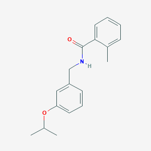 molecular formula C18H21NO2 B4556847 2-methyl-N-[3-(propan-2-yloxy)benzyl]benzamide 