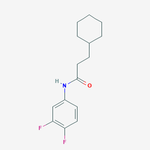 molecular formula C15H19F2NO B455685 3-cyclohexyl-N-(3,4-difluorophenyl)propanamide 