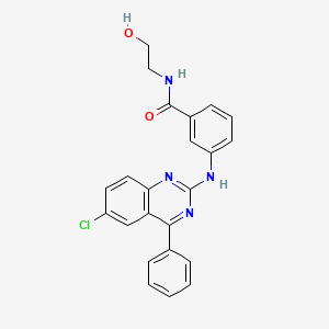 3-[(6-chloro-4-phenyl-2-quinazolinyl)amino]-N-(2-hydroxyethyl)benzamide