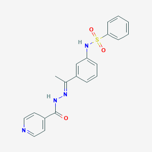 molecular formula C20H18N4O3S B455691 N-[3-(N-isonicotinoylethanehydrazonoyl)phenyl]benzenesulfonamide 