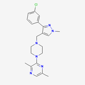 3-(4-{[3-(3-chlorophenyl)-1-methyl-1H-pyrazol-4-yl]methyl}-1-piperazinyl)-2,5-dimethylpyrazine