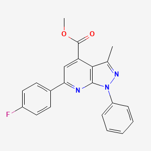 molecular formula C21H16FN3O2 B4556966 methyl 6-(4-fluorophenyl)-3-methyl-1-phenyl-1H-pyrazolo[3,4-b]pyridine-4-carboxylate 