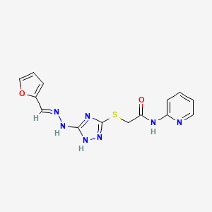 molecular formula C14H13N7O2S B4556970 2-[(5-{2-[(E)-1-(2-FURYL)METHYLIDENE]HYDRAZINO}-4H-1,2,4-TRIAZOL-3-YL)SULFANYL]-N-(2-PYRIDYL)ACETAMIDE 