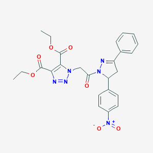 molecular formula C25H24N6O7 B455698 diethyl 1-{2-[5-(4-nitrophenyl)-3-phenyl-4,5-dihydro-1H-pyrazol-1-yl]-2-oxoethyl}-1H-1,2,3-triazole-4,5-dicarboxylate 