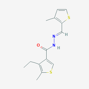 molecular formula C14H16N2OS2 B455699 4-ethyl-5-methyl-N'-[(3-methyl-2-thienyl)methylene]-3-thiophenecarbohydrazide 