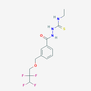 molecular formula C14H17F4N3O2S B455701 N-ethyl-2-{3-[(2,2,3,3-tetrafluoropropoxy)methyl]benzoyl}hydrazinecarbothioamide 
