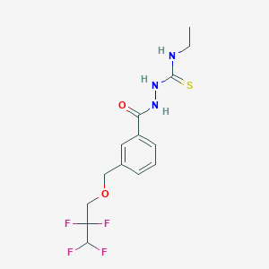 molecular formula C14H17F4N3O2S B455701 N-ETHYL-2-{3-[(2,2,3,3-TETRAFLUOROPROPOXY)METHYL]BENZOYL}-1-HYDRAZINECARBOTHIOAMIDE 