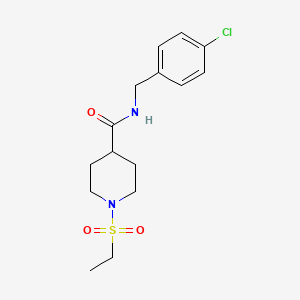 molecular formula C15H21ClN2O3S B4557037 N-(4-氯苄基)-1-(乙磺酰基)-4-哌啶甲酰胺 