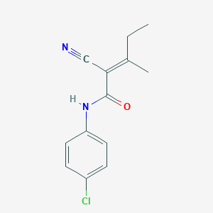 molecular formula C13H13ClN2O B455705 N-(4-chlorophenyl)-2-cyano-3-methyl-2-pentenamide 
