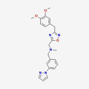 1-[3-(3,4-dimethoxybenzyl)-1,2,4-oxadiazol-5-yl]-N-methyl-N-[3-(1H-pyrazol-1-yl)benzyl]methanamine