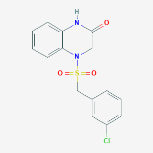 molecular formula C15H13ClN2O3S B4557092 4-[(3-CHLOROPHENYL)METHANESULFONYL]-1,2,3,4-TETRAHYDROQUINOXALIN-2-ONE 