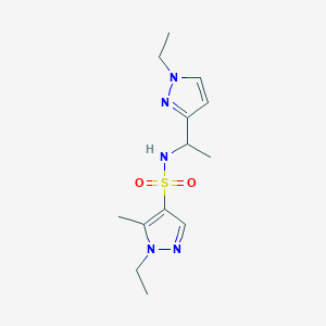 molecular formula C13H21N5O2S B4557107 1-乙基-N-[1-(1-乙基-1H-吡唑-3-基)乙基]-5-甲基-1H-吡唑-4-磺酰胺 