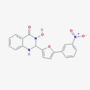 molecular formula C18H13N3O5 B455711 3-Hydroxy-2-[5-(3-nitrophenyl)furan-2-yl]-1,2-dihydroquinazolin-4-one 