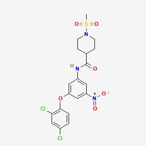 molecular formula C19H19Cl2N3O6S B4557115 N~4~-[3-(2,4-DICHLOROPHENOXY)-5-NITROPHENYL]-1-(METHYLSULFONYL)-4-PIPERIDINECARBOXAMIDE 