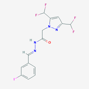 molecular formula C14H11F4IN4O B455712 2-[3,5-bis(difluoromethyl)-1H-pyrazol-1-yl]-N'-(3-iodobenzylidene)acetohydrazide 