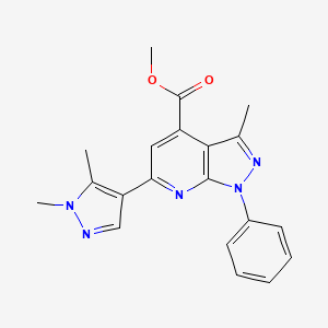 molecular formula C20H19N5O2 B4557121 methyl 6-(1,5-dimethyl-1H-pyrazol-4-yl)-3-methyl-1-phenyl-1H-pyrazolo[3,4-b]pyridine-4-carboxylate 