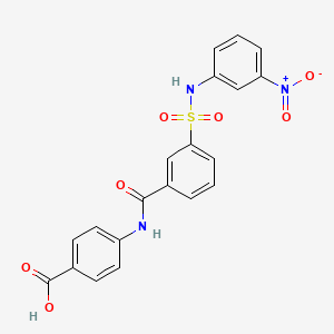 molecular formula C20H15N3O7S B4557144 4-{3-[(3-Nitrophenyl)sulfamoyl]benzamido}benzoic acid 