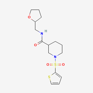 molecular formula C15H22N2O4S2 B4557152 N-(tetrahydro-2-furanylmethyl)-1-(2-thienylsulfonyl)-3-piperidinecarboxamide 