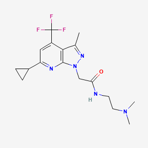 2-[6-CYCLOPROPYL-3-METHYL-4-(TRIFLUOROMETHYL)-1H-PYRAZOLO[3,4-B]PYRIDIN-1-YL]-N~1~-[2-(DIMETHYLAMINO)ETHYL]ACETAMIDE