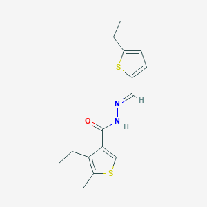 molecular formula C15H18N2OS2 B455720 4-ethyl-N'-[(5-ethyl-2-thienyl)methylene]-5-methyl-3-thiophenecarbohydrazide 