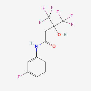 molecular formula C11H8F7NO2 B4557216 4,4,4-trifluoro-N-(3-fluorophenyl)-3-hydroxy-3-(trifluoromethyl)butanamide 