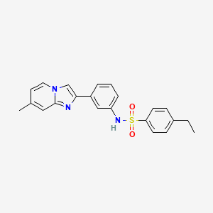 molecular formula C22H21N3O2S B4557233 4-乙基-N-[3-(7-甲基咪唑并[1,2-a]吡啶-2-基)苯基]苯磺酰胺 