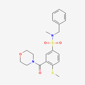 molecular formula C20H24N2O4S2 B4557236 N-苄基-N-甲基-4-(甲硫基)-3-(4-吗啉羰基)苯磺酰胺 