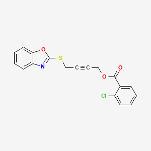 molecular formula C18H12ClNO3S B4557252 4-(1,3-Benzoxazol-2-ylsulfanyl)but-2-ynyl 2-chlorobenzoate 