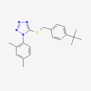 molecular formula C20H24N4S B4557259 5-{[(4-Tert-butylphenyl)methyl]sulfanyl}-1-(2,4-dimethylphenyl)-1H-1,2,3,4-tetrazole 