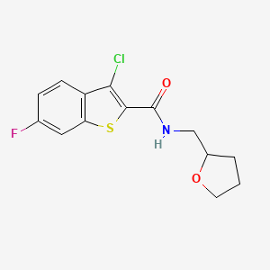 3-chloro-6-fluoro-N-[(oxolan-2-yl)methyl]-1-benzothiophene-2-carboxamide