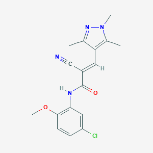 N-(5-chloro-2-methoxyphenyl)-2-cyano-3-(1,3,5-trimethyl-1H-pyrazol-4-yl)acrylamide