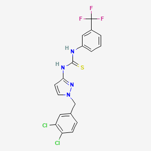 molecular formula C18H13Cl2F3N4S B4557300 N-[1-(3,4-二氯苄基)-1H-吡唑-3-基]-N'-[3-(三氟甲基)苯基]硫脲 