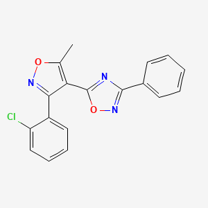 molecular formula C18H12ClN3O2 B4557312 5-[3-(2-氯苯基)-5-甲基-4-异恶唑基]-3-苯基-1,2,4-恶二唑 