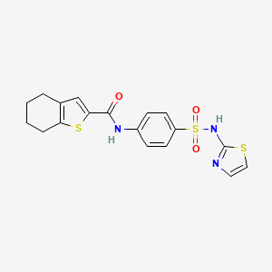 molecular formula C18H17N3O3S3 B4557317 N-[4-(1,3-thiazol-2-ylsulfamoyl)phenyl]-4,5,6,7-tetrahydro-1-benzothiophene-2-carboxamide 