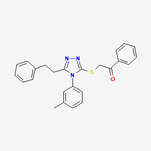 2-{[4-(3-methylphenyl)-5-(2-phenylethyl)-4H-1,2,4-triazol-3-yl]thio}-1-phenylethanone