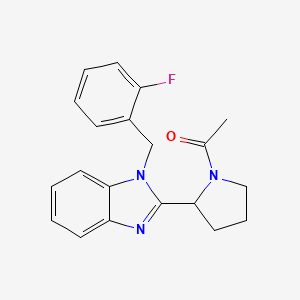 molecular formula C20H20FN3O B4557368 1-(2-{1-[(2-fluorophenyl)methyl]-1H-1,3-benzodiazol-2-yl}pyrrolidin-1-yl)ethan-1-one 