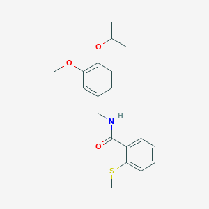 molecular formula C19H23NO3S B4557373 N-(4-异丙氧基-3-甲氧基苄基)-2-(甲硫基)苯甲酰胺 