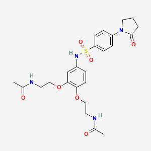 molecular formula C24H30N4O7S B4557374 N-{2-[2-(2-ACETAMIDOETHOXY)-4-[4-(2-OXOPYRROLIDIN-1-YL)BENZENESULFONAMIDO]PHENOXY]ETHYL}ACETAMIDE 