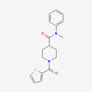 molecular formula C18H20N2O2S B4557382 N-methyl-N-phenyl-1-(2-thienylcarbonyl)-4-piperidinecarboxamide 