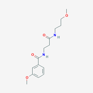 molecular formula C15H22N2O4 B4557399 3-methoxy-N-{3-[(3-methoxypropyl)amino]-3-oxopropyl}benzamide 