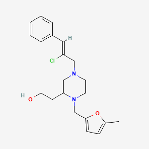 molecular formula C21H27ClN2O2 B4557404 2-{4-[(2Z)-2-chloro-3-phenyl-2-propen-1-yl]-1-[(5-methyl-2-furyl)methyl]-2-piperazinyl}ethanol 