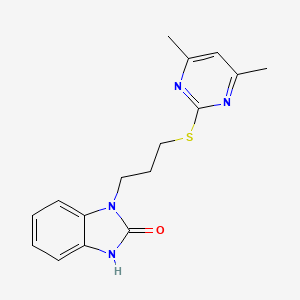 molecular formula C16H18N4OS B4557410 1-{3-[(4,6-DIMETHYL-2-PYRIMIDINYL)SULFANYL]PROPYL}-1,3-DIHYDRO-2H-1,3-BENZIMIDAZOL-2-ONE 