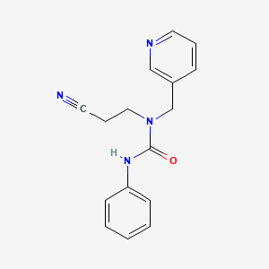 molecular formula C16H16N4O B4557416 N-(2-氰乙基)-N'-苯基-N-(3-吡啶基甲基)脲 