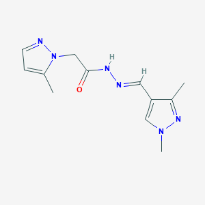 molecular formula C12H16N6O B455742 N'-[(1,3-dimethyl-1H-pyrazol-4-yl)methylene]-2-(5-methyl-1H-pyrazol-1-yl)acetohydrazide CAS No. 957511-99-8
