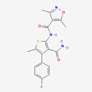 N-[3-CARBAMOYL-4-(4-FLUOROPHENYL)-5-METHYL-2-THIENYL]-3,5-DIMETHYL-4-ISOXAZOLECARBOXAMIDE